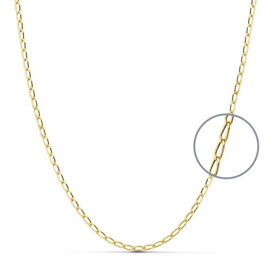 Cadena Maciza Bilbao 50 cm 2 mm de oro amarillo 18K