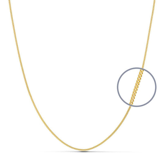 Cadena Maciza Barbada 45 cm 0,8 mm de oro amarillo 18K