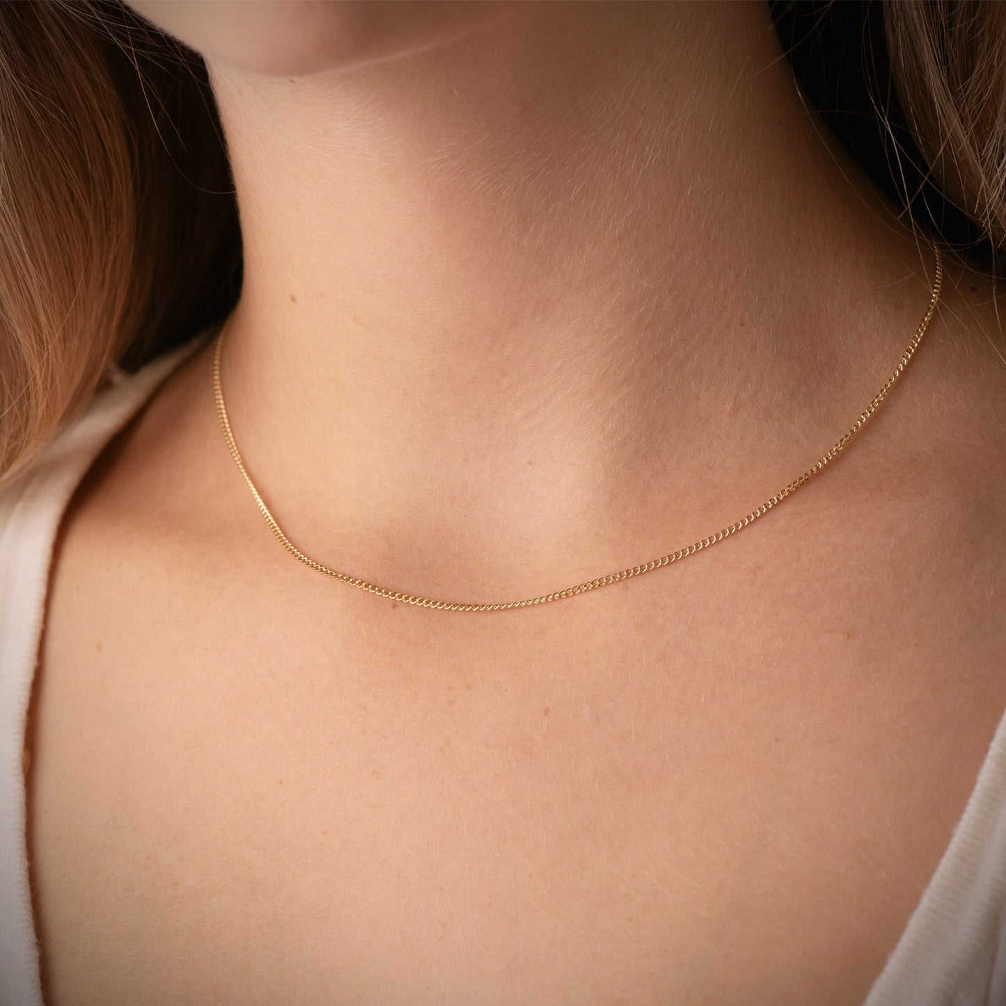 18K CADENA ORO AMARILLO MACIZA BARBADA 40CM 1.2 MM