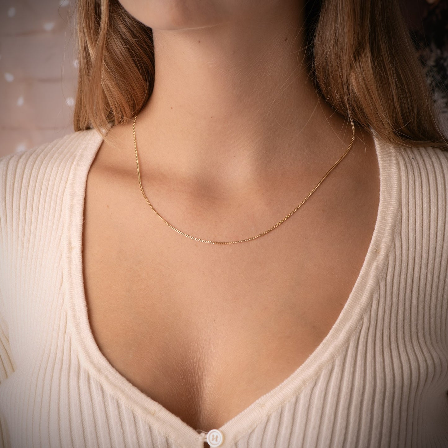 18K CADENA ORO AMARILLO MACIZA BARBADA 45CM ANCHO 1.2 MM