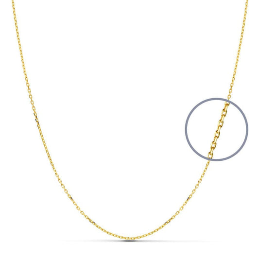 18K CADENA ORO AMARILLO MACIZA FORZADA 45CM 1 MM