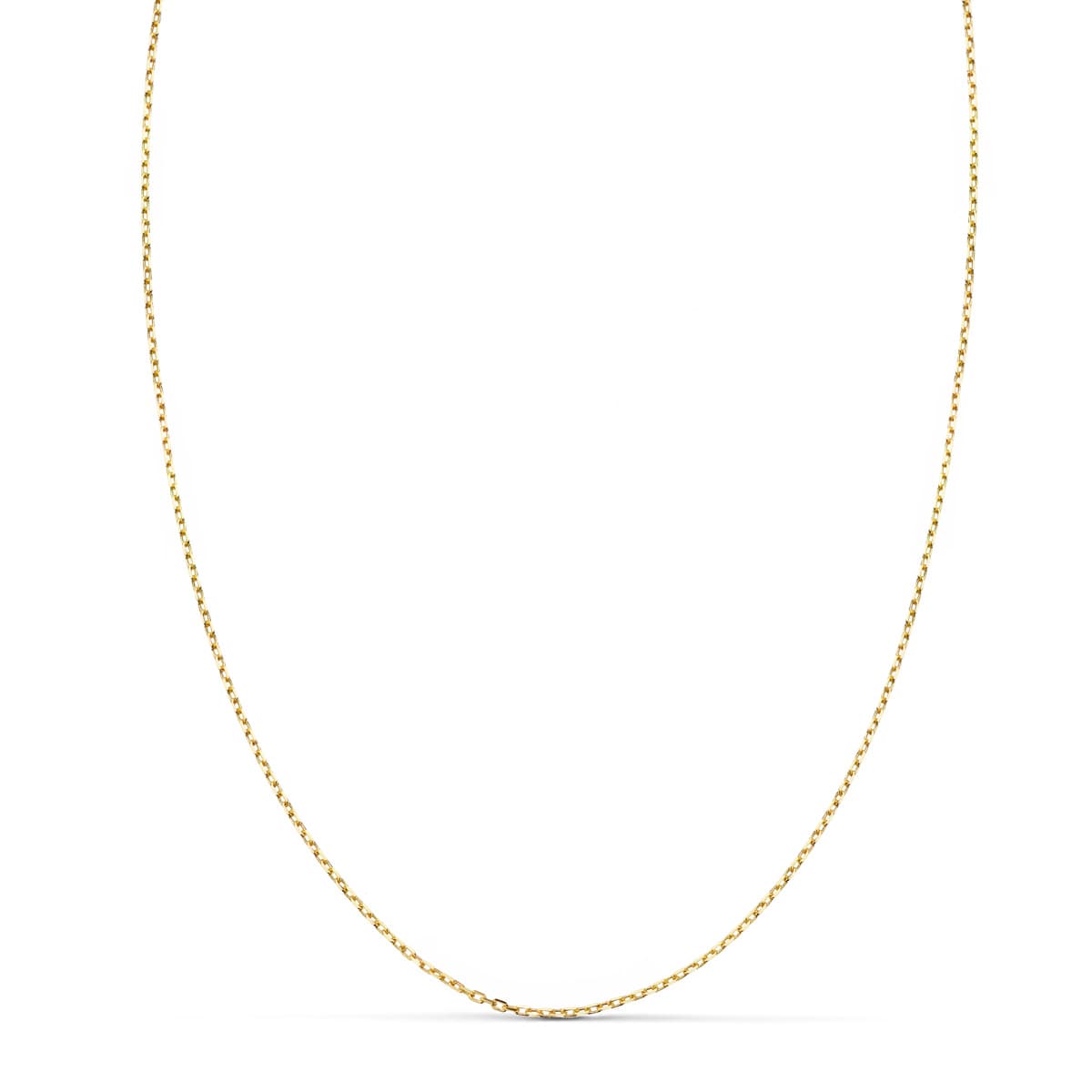 18K CADENA ORO AMARILLO MACIZA FORZADA LARGO 40CM ANCHO 1 MM
