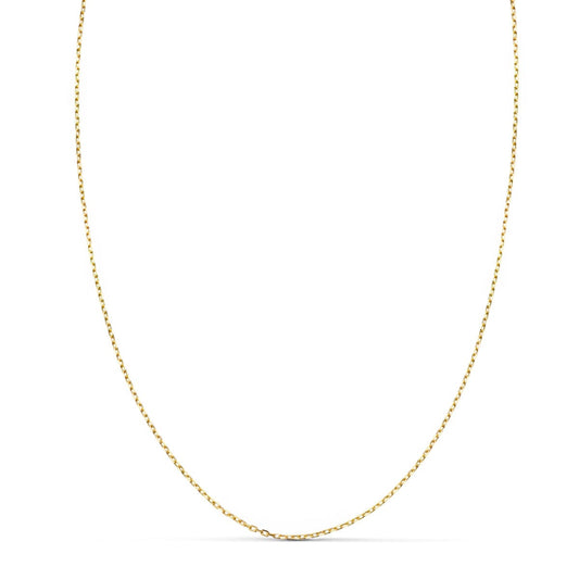 18K CADENA ORO AMARILLO MACIZA FORZADA LARGO 60CM ANCHO 1 MM