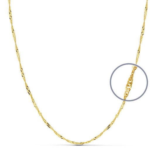 18K CADENA ORO AMARILLO MACIZA SINGAPUR 45CM 1.8 MM