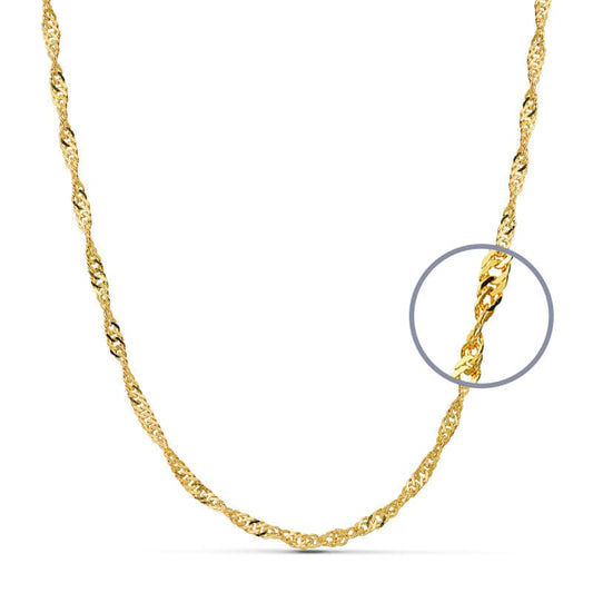 18K CADENA ORO AMARILLO SINGAPUR 40CM 2.7 MM