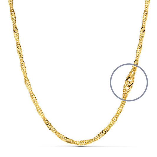 Cadena Maciza Singapur 60 cm 3 mm de oro amarillo 18K