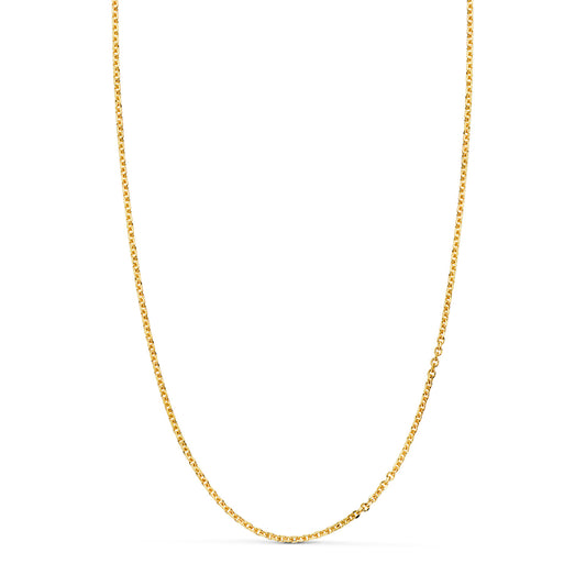 18K CADENA ORO AMARILLO MACIZA FORZADA ESLABON TALLADO. ANCHO: 1,2 MM LARGO: 60CM