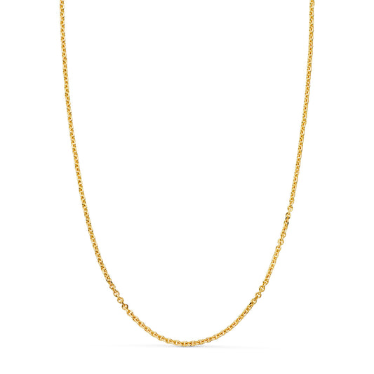 18K CADENA ORO AMARILLO MACIZA FORZADA ESLABON TALLADO. ANCHO: 2 MM LARGO: 60CM