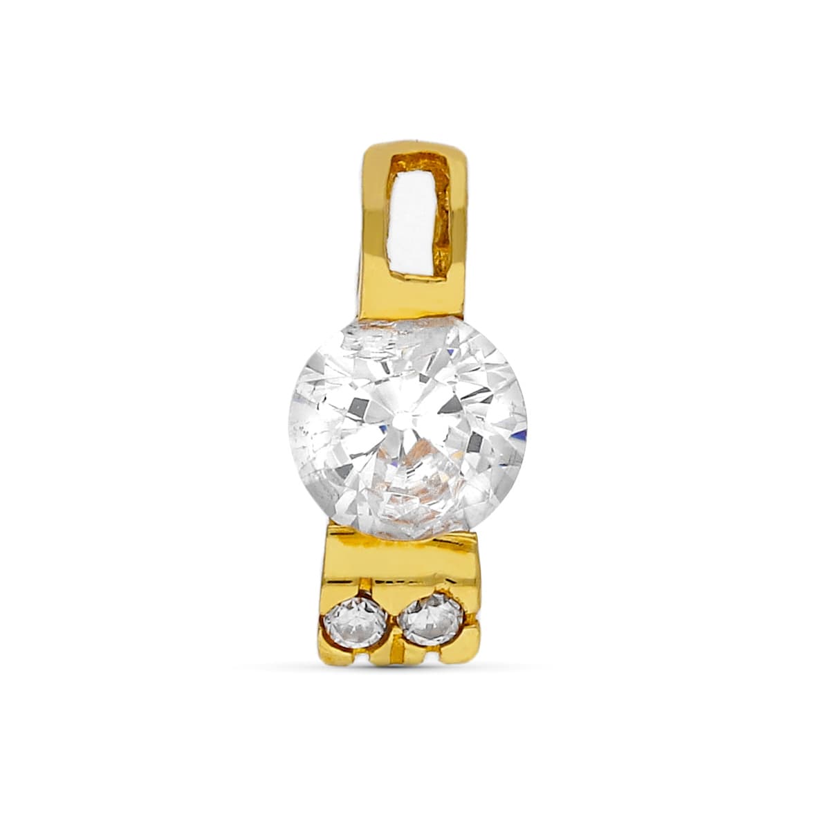 Colgante Circonita 11 x 5 mm de oro amarillo 18K