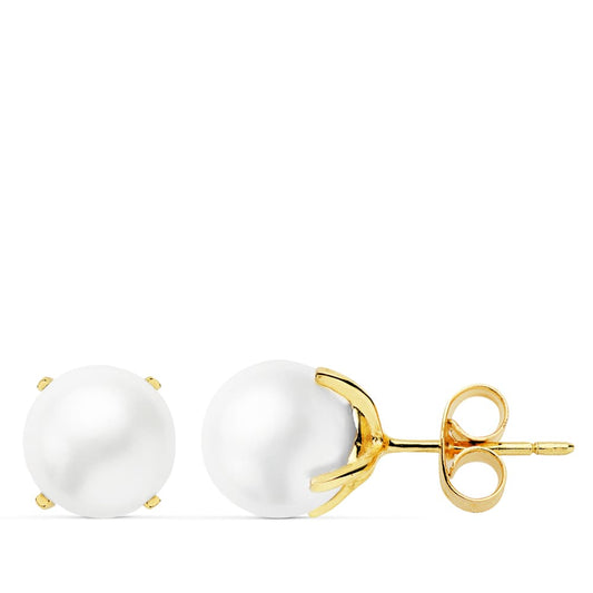 Pendientes Perla Cultivadas 7-7,5 mm de oro amarillo 18K