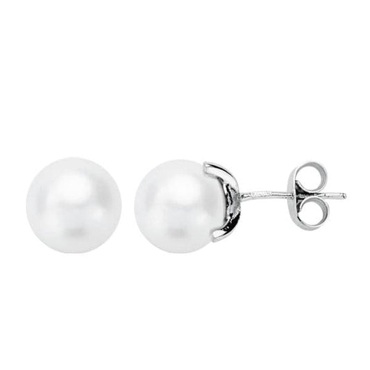 Pendientes Perla Cultivada 7-7,5 mm de oro blanco 18K