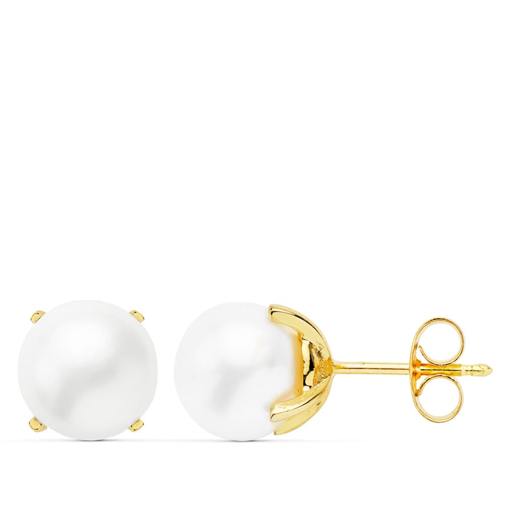 Pendientes Perla Cultivadas 8-8,5 mm de oro amarillo 18K