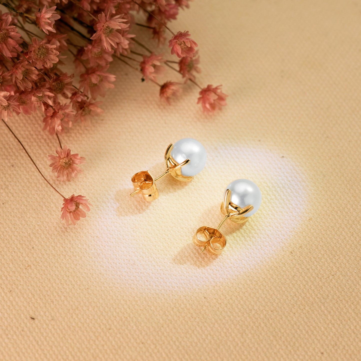 Pendientes Perla Cultivadas 8-8,5 mm de oro amarillo 18K