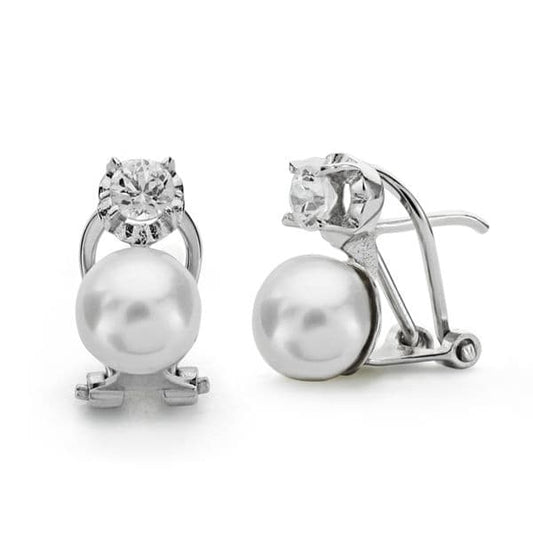 Pendientes Perla Cultivada 7-4,5 mm de oro blanco 18K