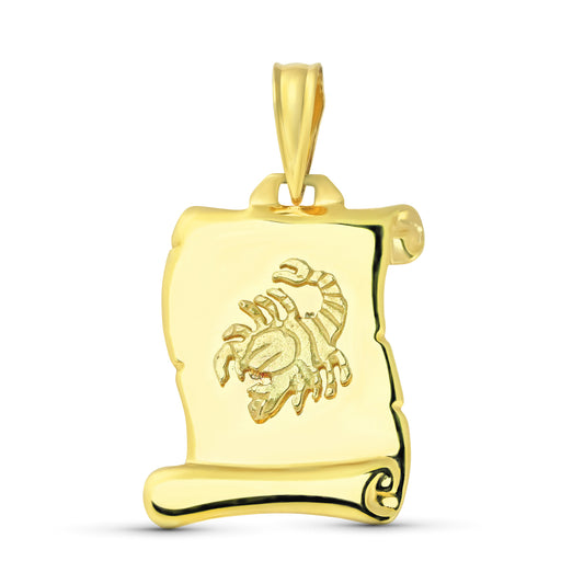 18K HOROSCOPO ORO AMARILLO ESCORPIO PERGAMINO