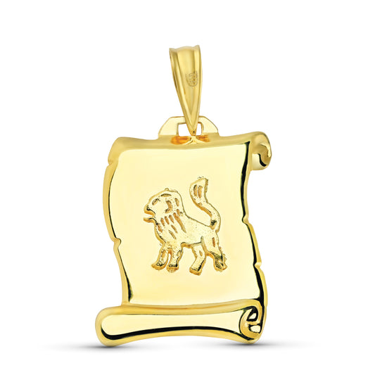 18K HOROSCOPO ORO AMARILLO LEO PERGAMINO