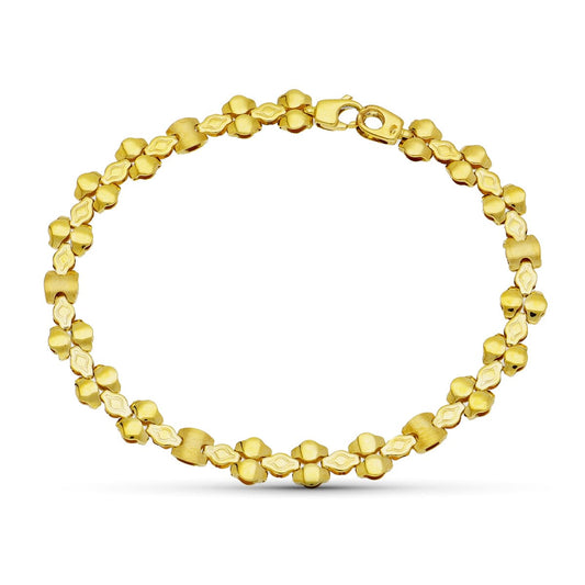 Pulsera Mate y Briilo de oro amarillo 18K