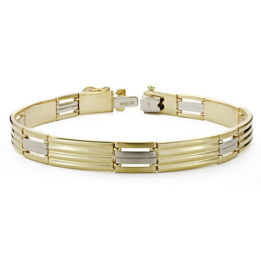 Pulsera Caballero Bicolor 21,5 cm 18K