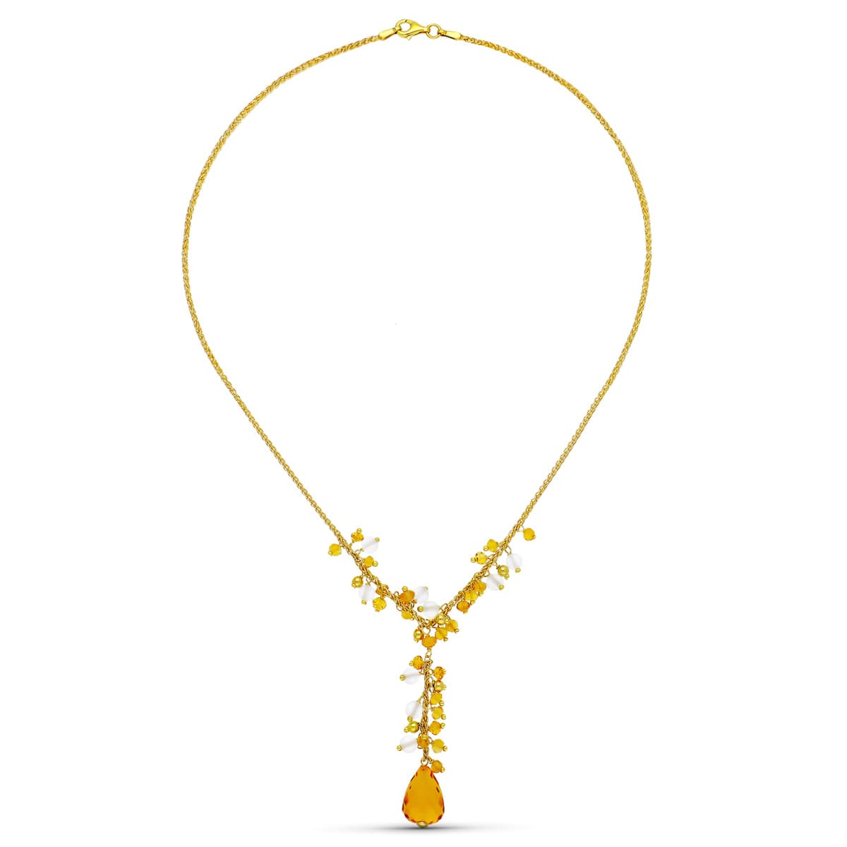 18K GARGANTILLA ORO AMARILLO PIEDRAS COLOR