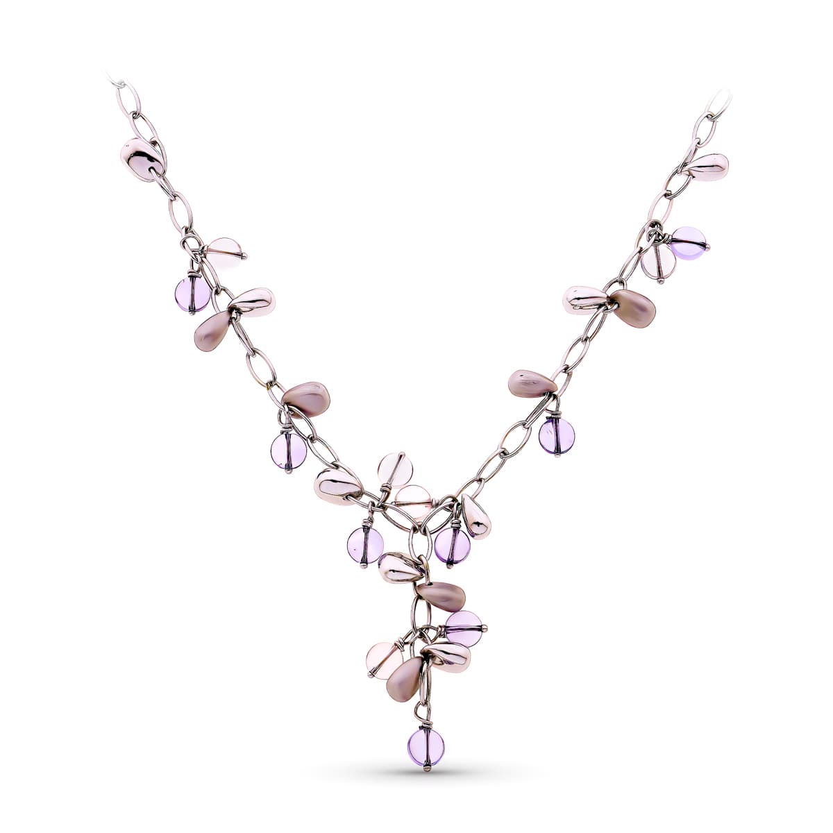 18K GARGANTILLA ORO BLANCO PIEDRAS