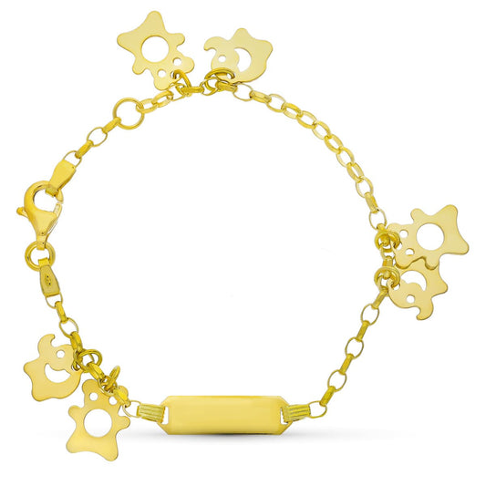 Esclava Figuras 14 cm 2 mm de oro amarillo 18K