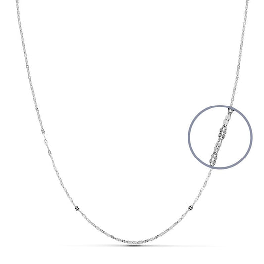 Cadena Maciza 45 cm 1,1 mm de oro blanco 18K