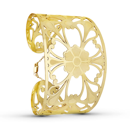 18K PULSERA ORO AMARILLO RIGIDA CALADA 45 MM