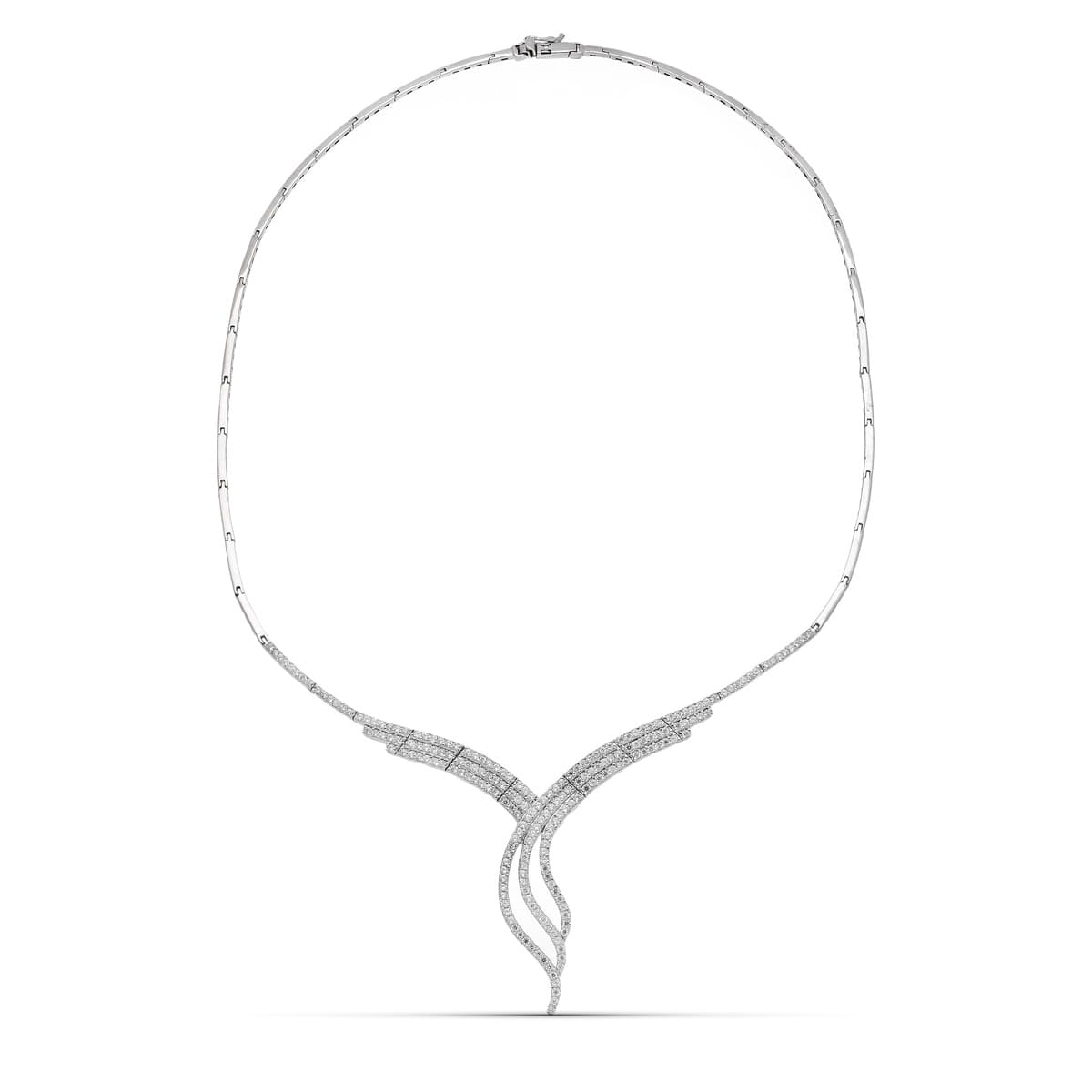 Gargantilla Circonita Motivo de oro blanco 18K