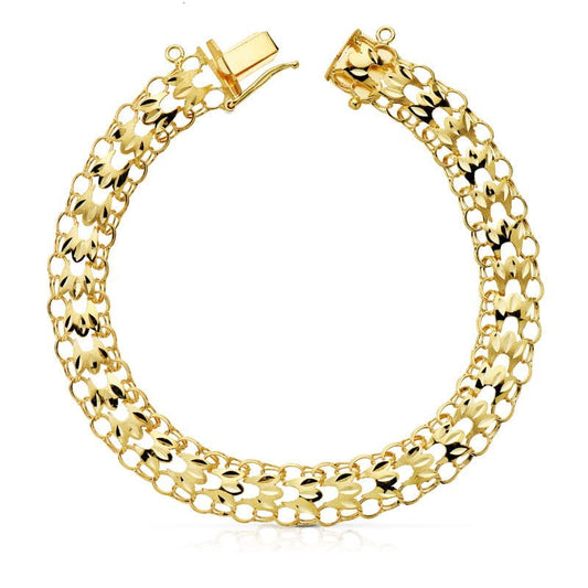 Pulsera Princesa 9 mm 20,5 cm de oro amarillo 18K