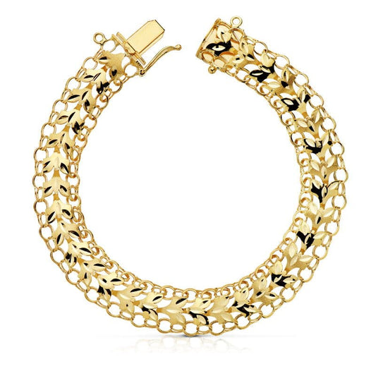 18K PULSERA ORO AMARILLO PRINCESA 10 MM 20CM 12.0 GR