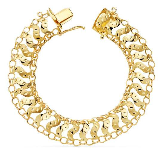 Pulsera Princesa 20,5 cm Ancho 13 mm 13,85 Gr de oro amarillo 18K
