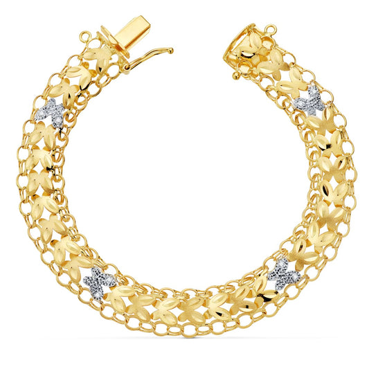 Pulsera Princesa Bicolor 20 cm Ancho 10 mm 18K