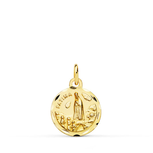 Medalla Virgen de Fatima 14 mm de oro amarillo 18K