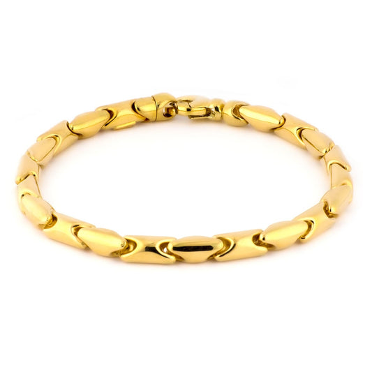 18K PULSERA ORO AMARILLO ESLABONES ARTICULADOS. ANCHO 5 MM 20.5 CM