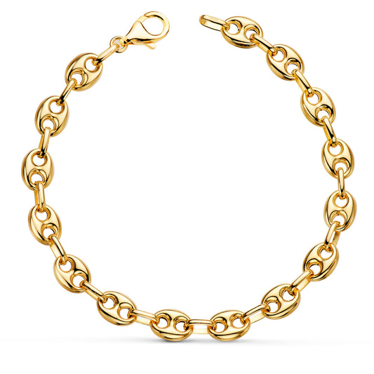 Pulsera Calabrote Hueco Ancho: 7,5 mm. Largo: 21 cm de oro amarillo 18K