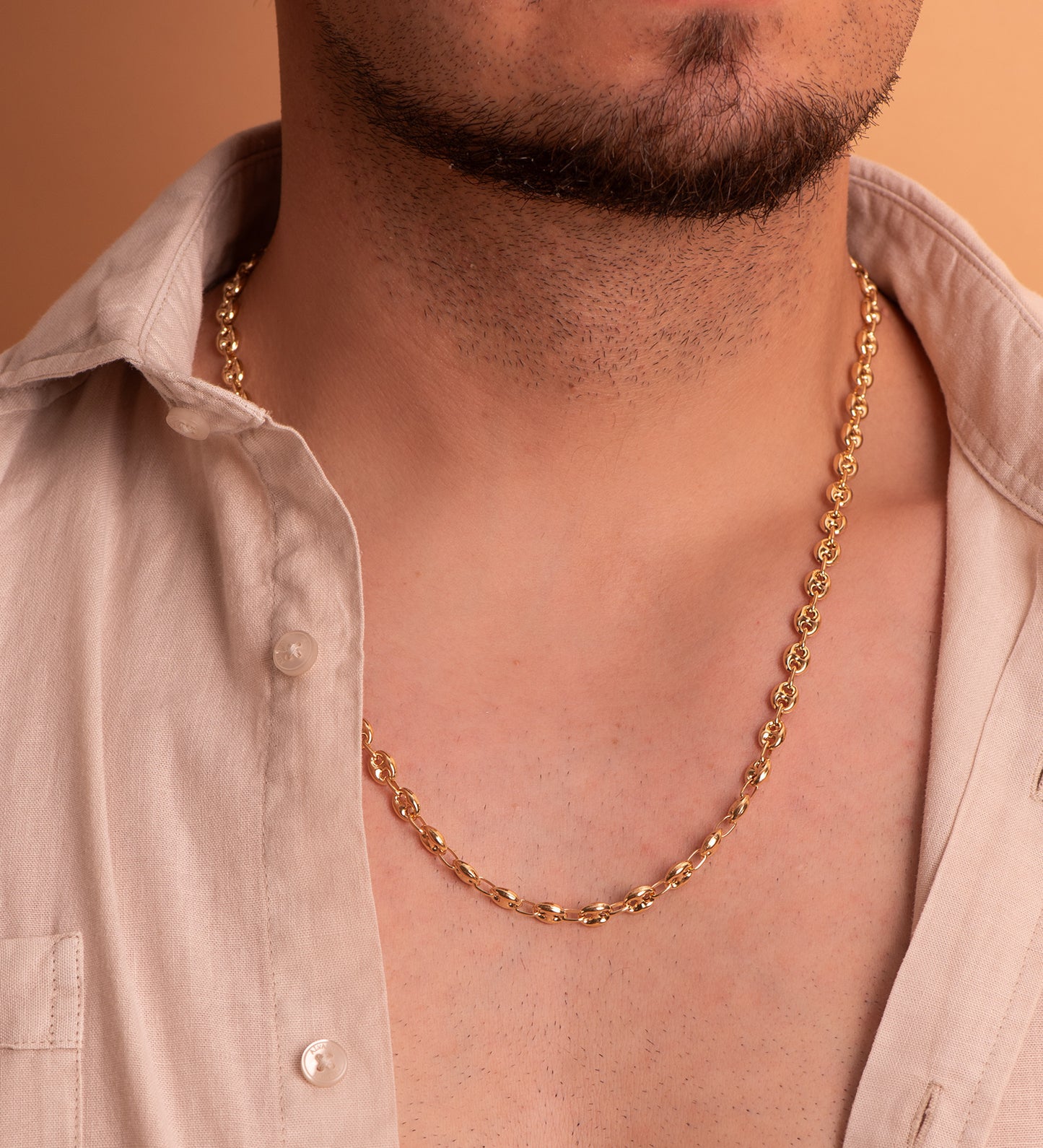 18K CADENA ORO AMARILLO CALABROTE HUECA ANCHO: 8X6MM. LARGO: 60CM