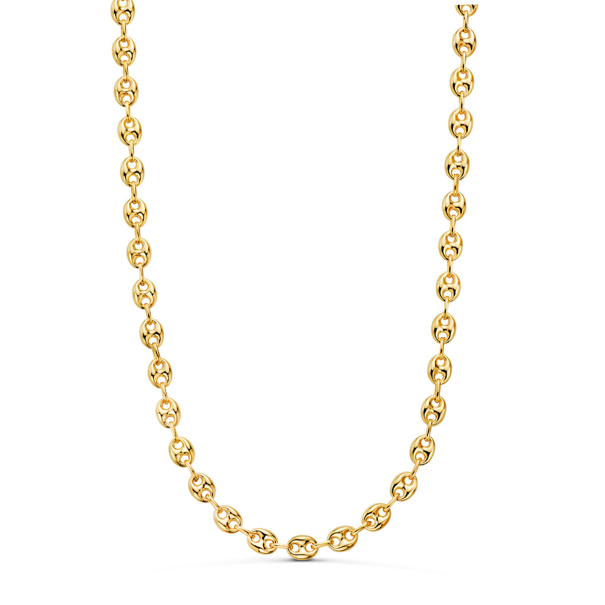 Cadena Calabrote Nudo de Barco Hueca Ancho: 6,5 x 5 mm. Largo: 60 cm de oro amarillo 18K