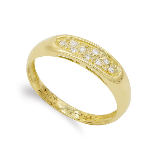 18K SORTIJA ORO AMARILLO CON CIRCONITAS. ANCHO: 5 MM