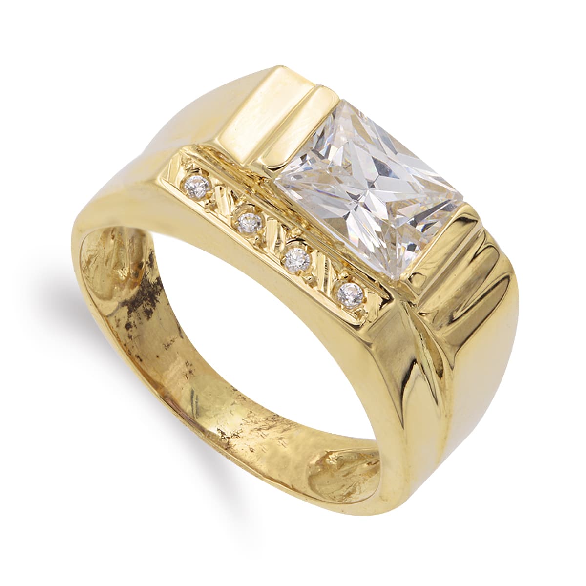Sortija con Circonitas. de oro amarillo 18K