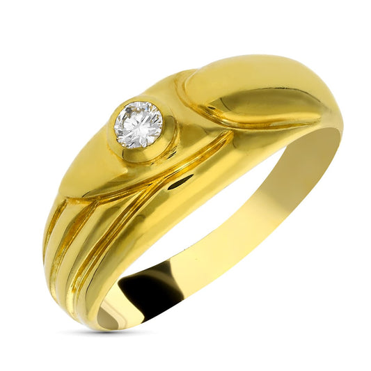 18K SORTIJA ORO BICOLOR DIAMANTE NATURAL TALLA BRILLANTE. 0,10 QTS.