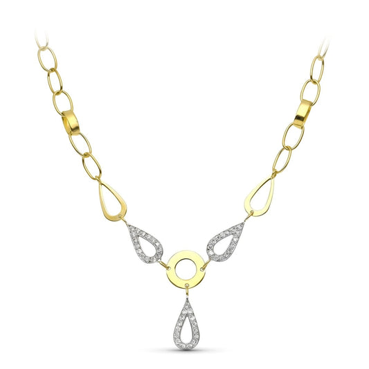 18K COLLAR ORO BICOLOR CON CIRCONITA 42CM