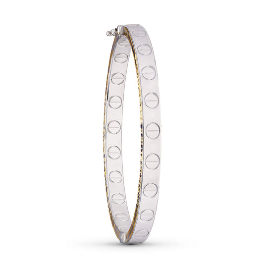 18K PULSERA ORO BICOLOR RIGIDA 62X6 MM