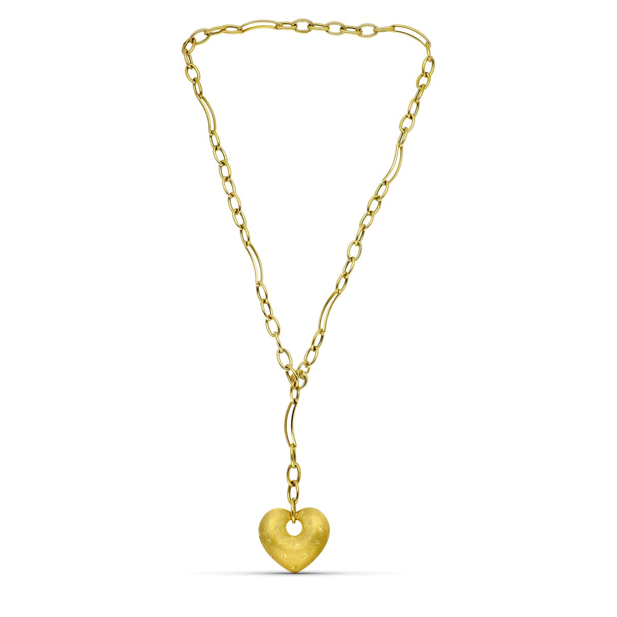 Gargantilla Hueca Corazon de oro amarillo 18K