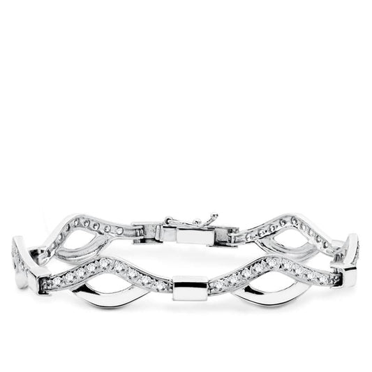 18K PULSERA ORO BLANCO CIRCONITA 18.5CM