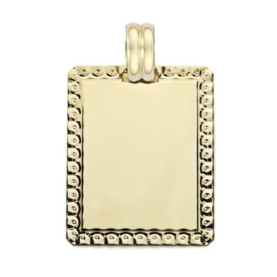 18K PLACA CHAPA ORO AMARILLO FILO TALLADO 26X20 MM