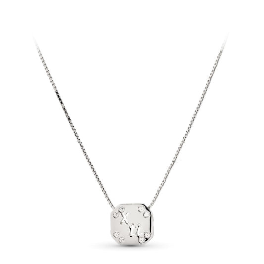 18K COLGANTE ORO BLANCO AMOR CON CIRCONITAS