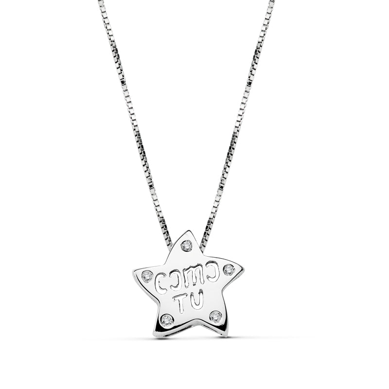Colgante Como Tu Cadena 44 cm C. Amor de oro blanco 18K