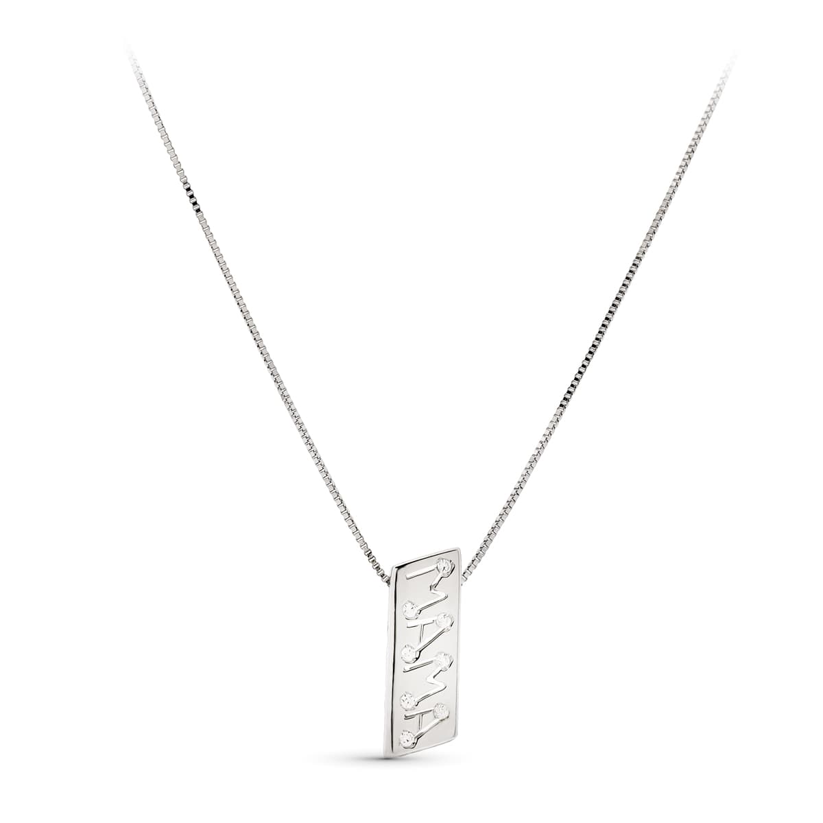 18K COLGANTE ORO AMARILLO MADRE RECTANGULAR CON CIRCONITAS