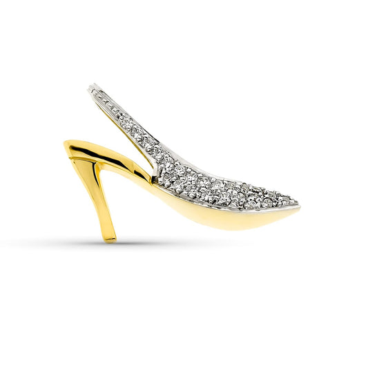 Colgante Zapato con Circonitas de oro amarillo 18K