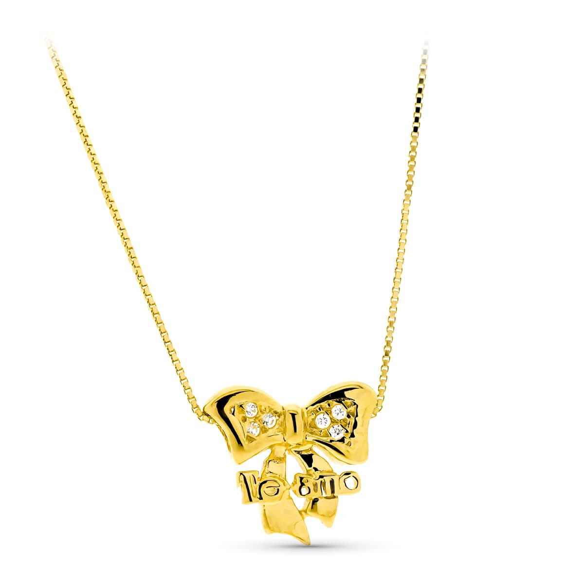 Gargantilla Lazo Te Amo de oro amarillo 18K